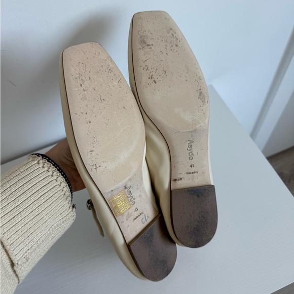 Aeyde 41 Uma White Creamy Nappa Leather Mary Jane Flats - Picture 10 of 11